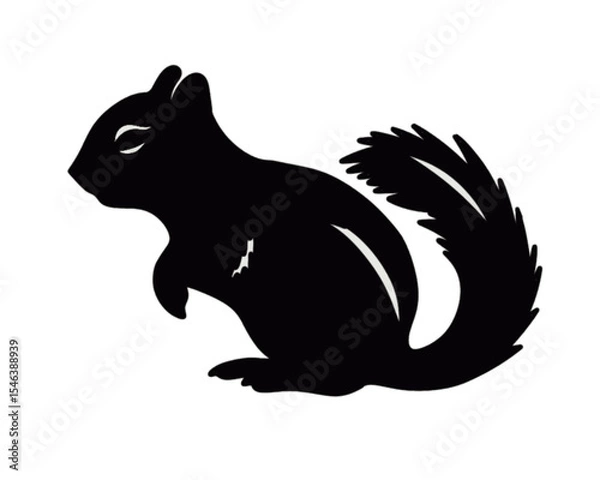 Obraz Vector image of chipmunk silhouette