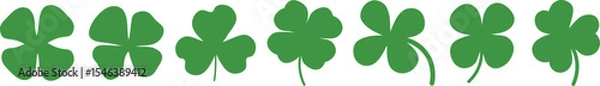 Fototapeta Leaf clover simple icon set vector