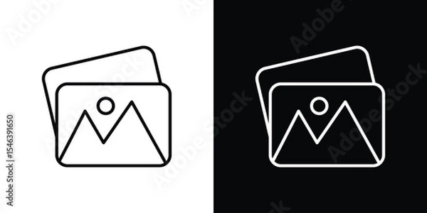 Obraz Gallery icon in black. flat graphic vector icon