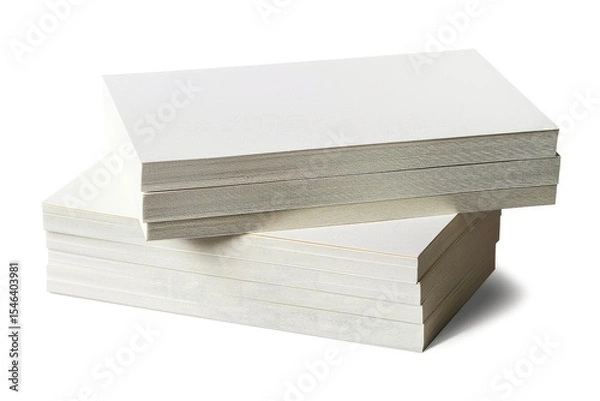 Obraz High Quality Visual of Stack of Business Cards Isolated on a White Background