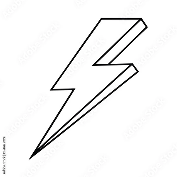 Fototapeta lightning bolt outline vector