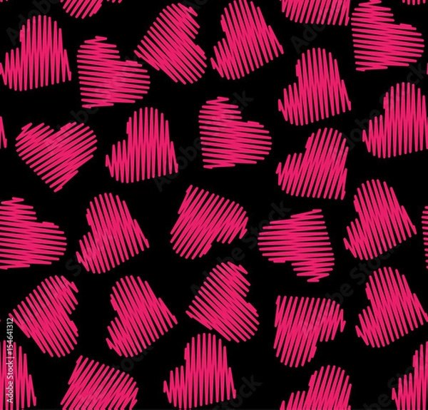 Fototapeta Seamless pattern with hearts