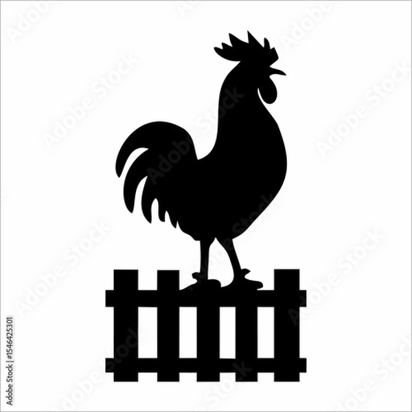 Obraz silhouette of a rooster