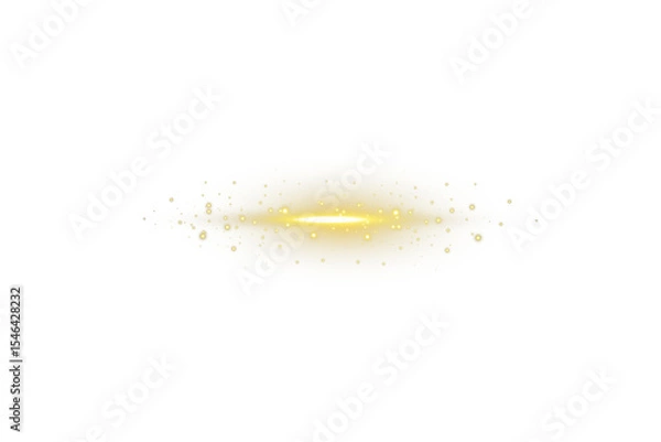 Fototapeta Flying glitter glows in warm seasonal shimmer. Sparkling fog flows through frozen festive landscape.
Crystal light dots swirl in glowing spiral. Golden powder settles on invisible winter wind. Magic