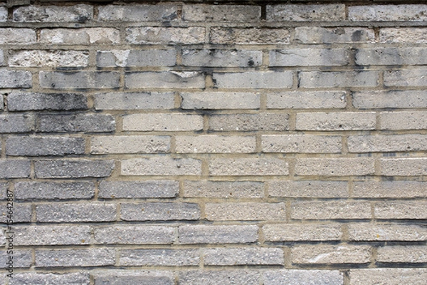 Fototapeta Weathered grey brick wall 4