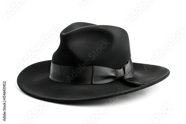 Obraz High Resolution Image of Black Hat Isolated on White Background