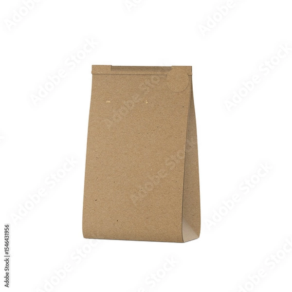 Fototapeta A simple brown paper bag, typically used for packaging food or small items.