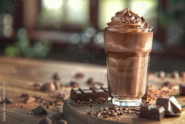 Obraz Detailed Picture of Chocolade Milk Shake on the Table