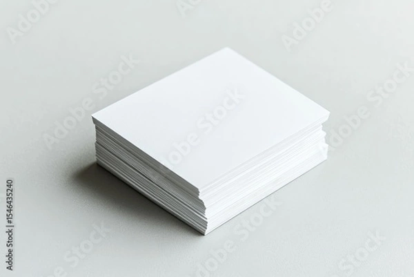 Obraz Stack of Business Cards on a White Background Empty Business Card for Copy Space