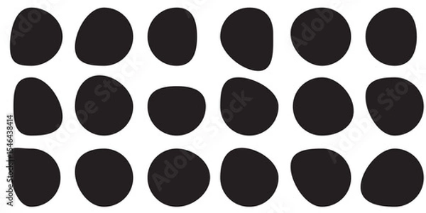 Fototapeta Blob shapes  black collection vector design elements isolated. Random blob circles icon set. Isolated on a white background.  