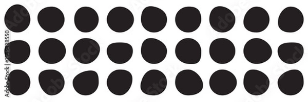 Fototapeta Blob shapes  black collection vector design elements isolated. Random blob circles icon set. Isolated on a white background.  