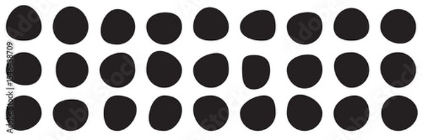Fototapeta Blobs icon. Rock black icons. Drops or stone silhouettes. Vector set of black  blobs  . Organic blob shapes collection .  