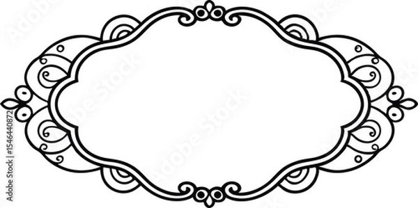 Fototapeta Decorative oval frame vector element design