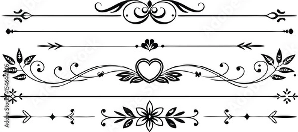 Fototapeta Elegant black and white decorative design elements