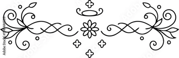 Fototapeta Ornamental floral border vector design element