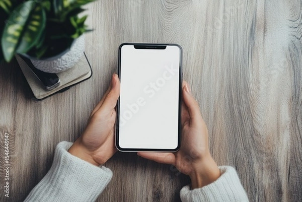 Fototapeta Detailed Color Picture of Midsection of Person Using Mobile Phone