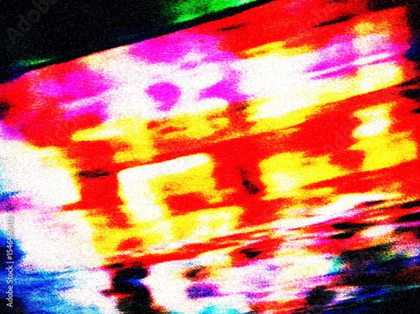 Fototapeta Glitch camera effect. Retro VHS background. Old video template. No signal. Static TV noise, bad TV signal.	