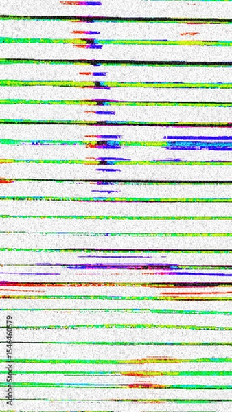 Obraz Glitch camera effect. Retro VHS background. Old video template. No signal. Static TV noise, bad TV signal.	