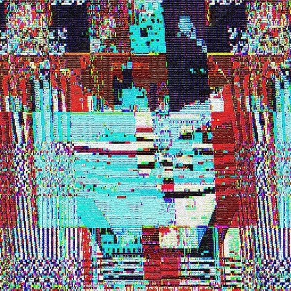 Obraz Glitch camera effect. Retro VHS background. Old video template. No signal. Static TV noise, bad TV signal.	