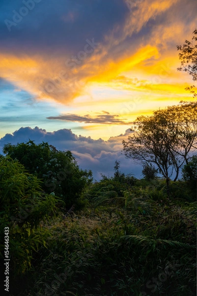 Obraz sunset in the mountains