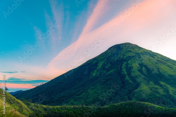 Obraz mountain landscape with rainbow