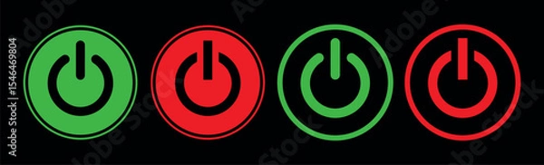 Fototapeta Start push power button solid icons. Containing data, strategy, planning, research solid icons collection. Vector illustration.