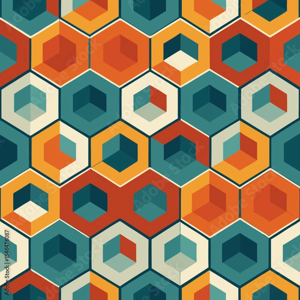 Fototapeta Abstract Hexagonal Colorful Geometric Pattern