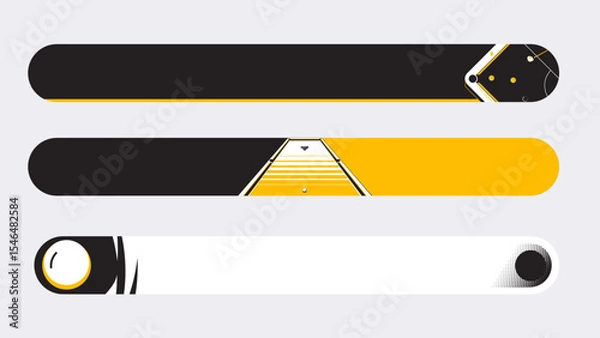 Fototapeta Set of lower third or sport banner design with snooker template isolated on white background.
