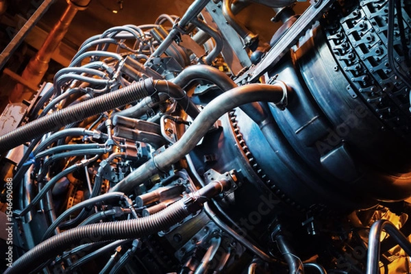 Fototapeta Aerospace gas turbine engine with structural