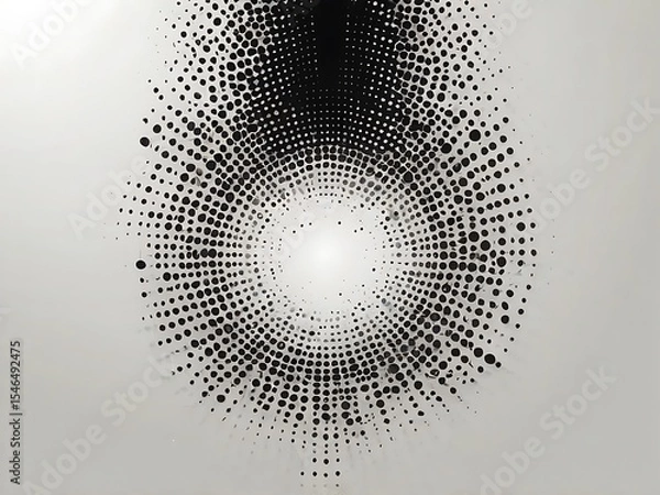 Fototapeta Abstract Black and White Dot Pattern A Mesmerizing Circular Design for Modern Art and Creative Visuals on Light Background