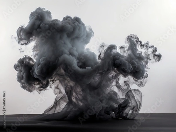 Fototapeta Abstract Smoke Cloud Formation on Light Background A Captivating Display of Fluid Dynamics and Atmospheric Artistry