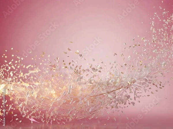 Fototapeta Abstract Pink Background with Sparkling Particles and Light Streaks for Digital Art and Design