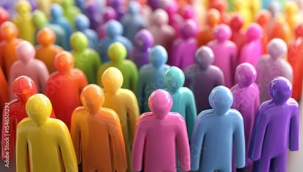 Obraz A group of people in a rainbow of colors