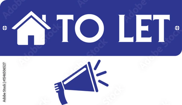 Fototapeta To-Let board for house renting purpose, To-Let board simple vector design for room rent, flat rent, house rent, for sale.