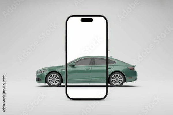 Obraz Instagram story design for Modern Rental car selling promotional, with empty blank space for text copy space or mockup design, high detail, 8k