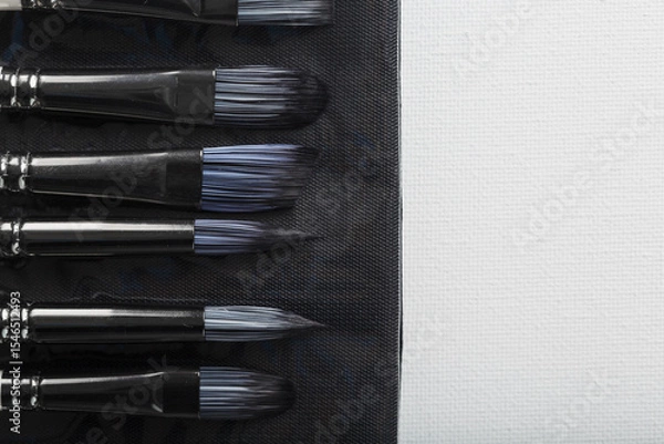 Fototapeta A set of art brushes for drawing on a white background