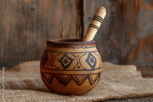 Obraz High Resolution of Traditional Mate Cup Mockup