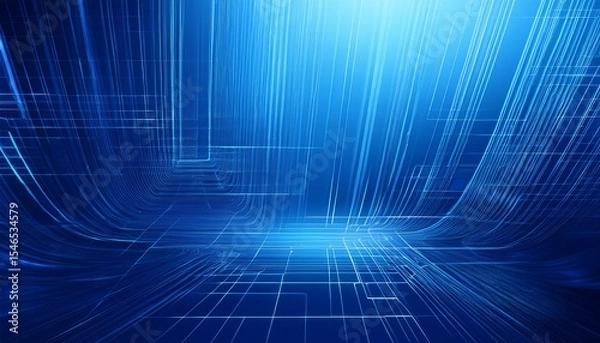 Obraz abstract blue tech background illustration