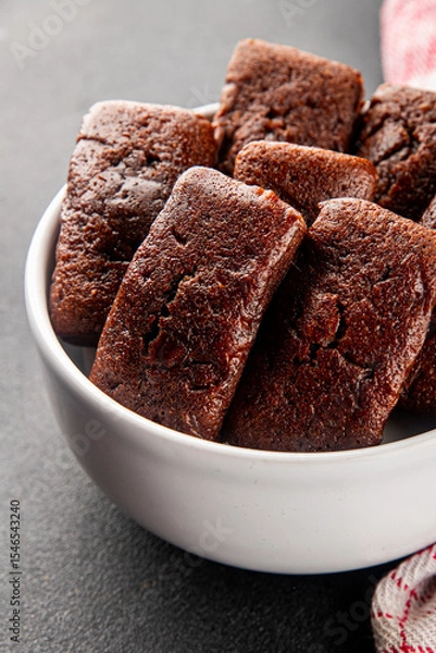 Obraz Financier biscuit chocolate cookie sweet dessert fresh delicious gourmet food background on the table rustic food top view copy space
