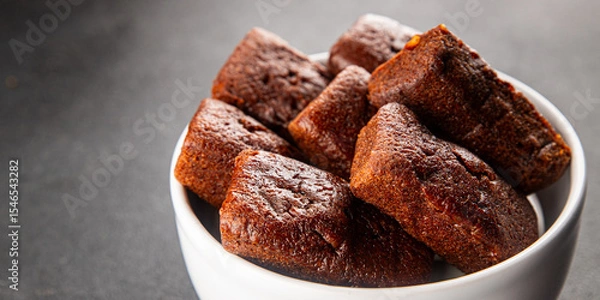 Obraz Financier biscuit chocolate cookie sweet dessert fresh delicious gourmet food background on the table rustic food top view copy space