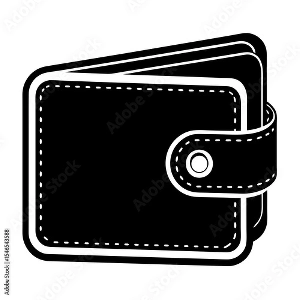 Obraz Black wallet isolated on white background