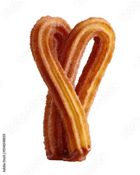 Obraz Two Churros on White Background, Spanish Dessert