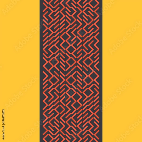Obraz Abstract pattern line motif orange color on black and yellow background