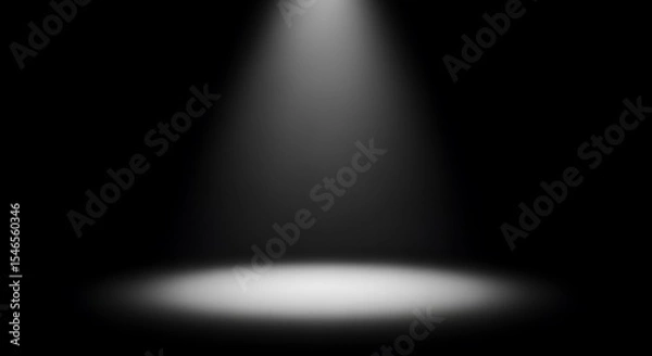 Obraz Dramatic spotlight illuminates a stage in the darkness, creating a sense of mystery