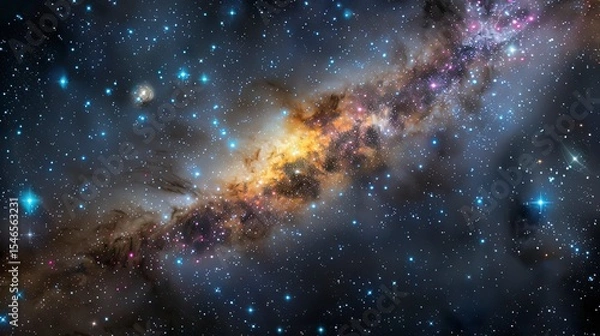 Fototapeta galaxy background, stars in the dark space, galaxy on dark background