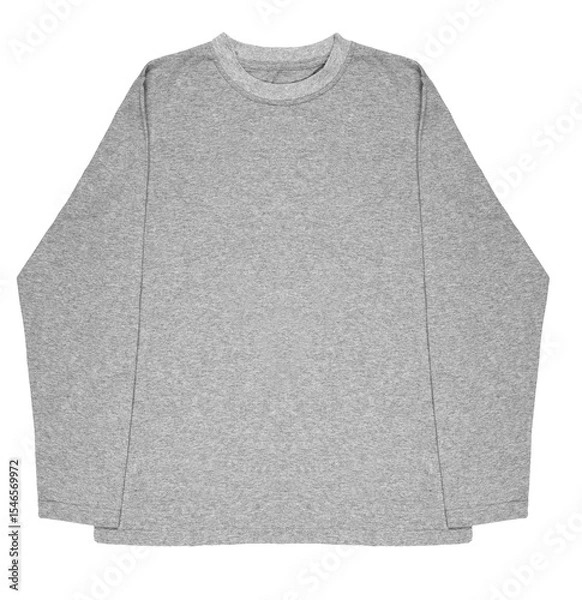 Fototapeta Isolated Ygrey long sleeve t-shirt, blank empty copy space for mock up, template