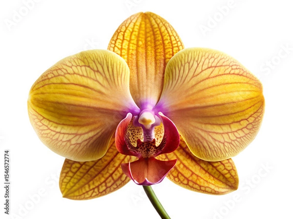 Obraz Yellow orchid flower isolated on transparent background