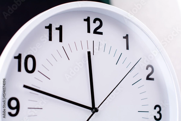 Obraz Clocks tell the time of work and life, processes and rules of limited time. Photo of clock in studio.