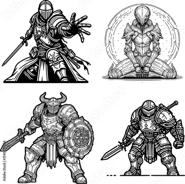 Obraz collection of enemy mini boss character, ideal for game concept art, print projects, and digital design inspiration