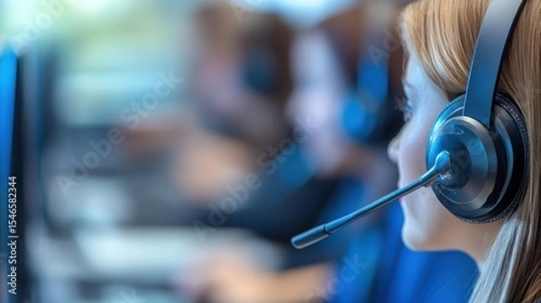 Fototapeta Customer service agents at work